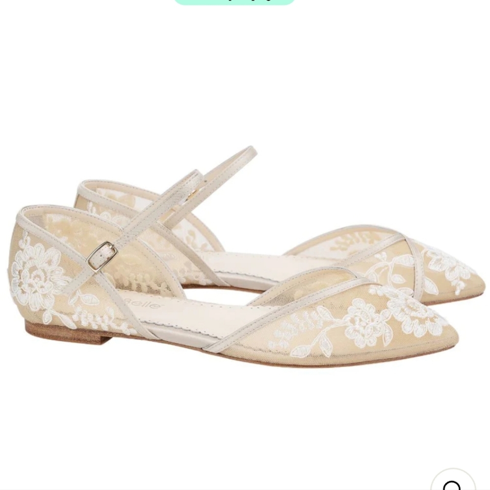 Bella Belle Wedding Flats sz 8